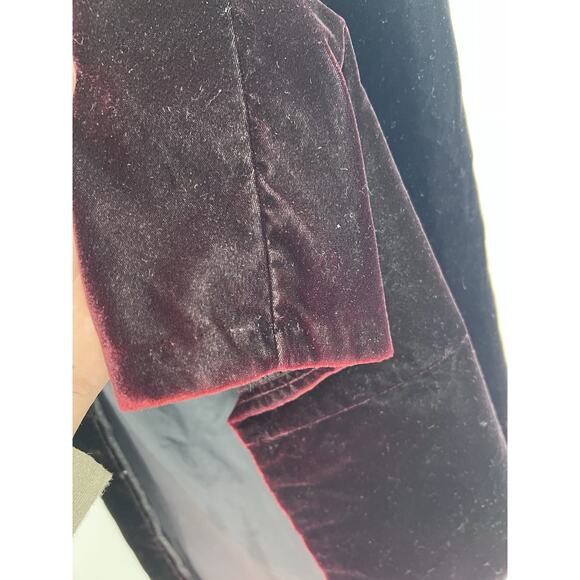 Vintage 90s Robyn’s & Diane Dark Red Velvet Maxi Pencil Skirt Asian Detail 5 - Picture 4 of 6